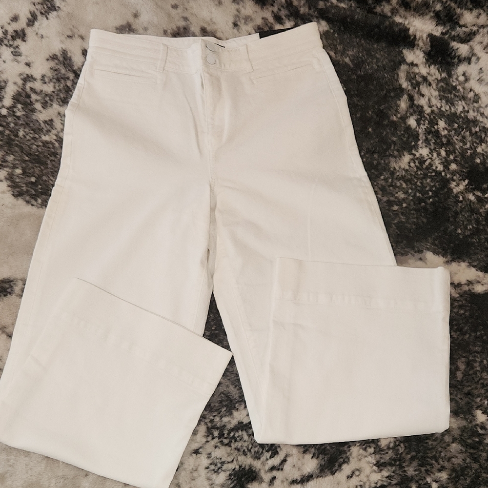 Ann Taylor White Wide Leg Jeans